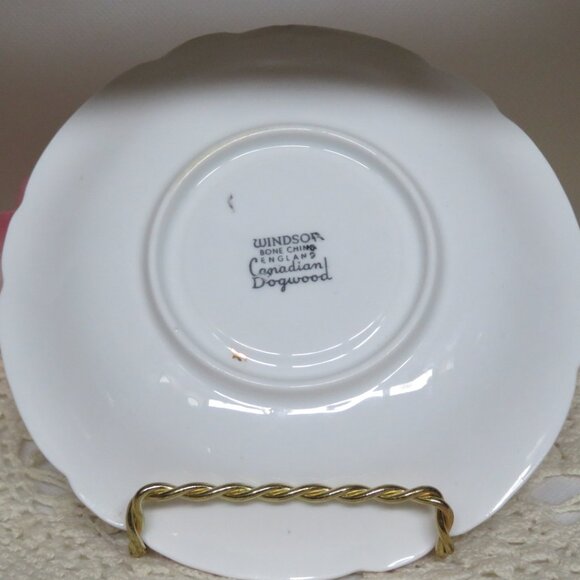 Windsor Ware Bone China Canadian Dogwood Teacup & Saucer Vintage (K648) - Picture 5 of 6